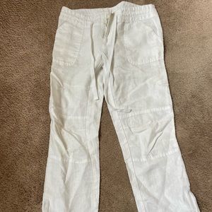 NWOT INC linen crop pant cover up white Sz 0